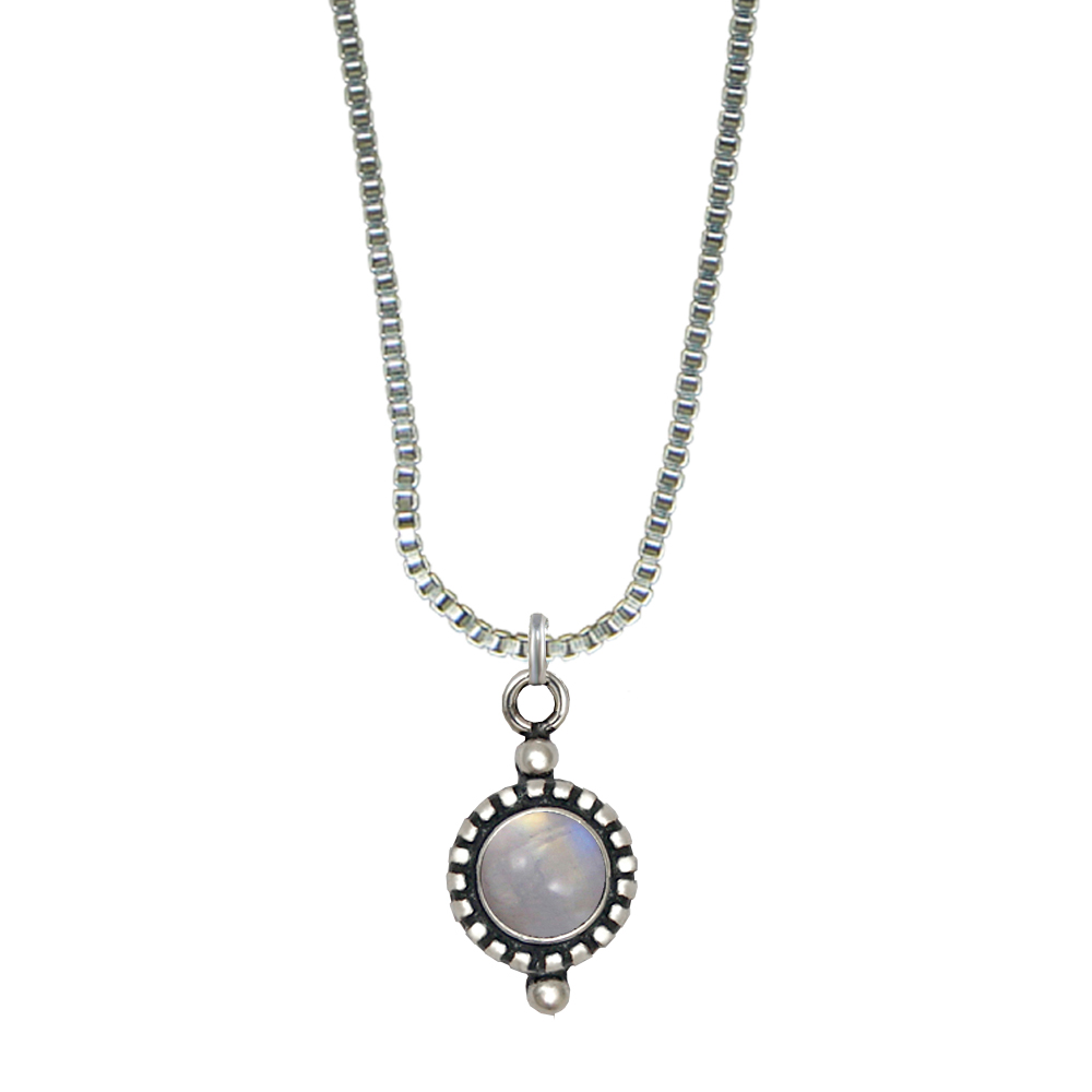 Sterling Silver Little Rainbow Moonstone Pendant Necklace Sterling Silver Little Rainbow Moonstone Pendant Necklace